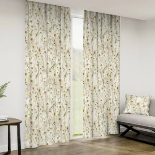 Dekorační látka SOFT 420354-102 - Kopretiny smetanové