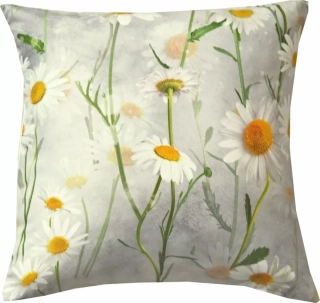 Povlak na polštářek SOFT 420354-103 Kopretiny šedé - 40x40