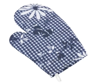 Kuchyňská chňapka Dita - 410 modrá kostička s květem