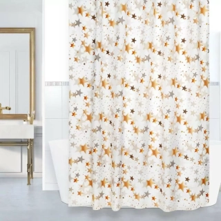 Koupelnový závěs 180/200 cm - Béžové hvězdy
