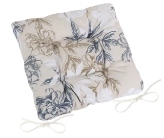 Sedák prošívaný DITA 409 - Šedobéžový květ 40x40