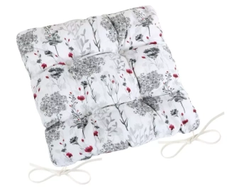 Sedák prošívaný DITA 405 - Větvičky šedé 40x40