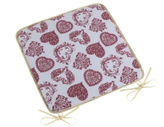 Sedák hladký DITA 407 - Krajkové srdce 40 x 40 cm