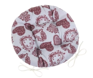 Sedák kulatý prošívaný DITA 407 - Krajkové srdce 