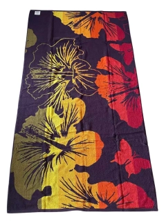Plážová osuška Velké květy 90x170 cm