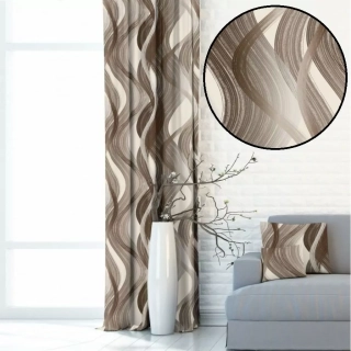 Metráž dekorační látka SOFT 391102-119 - Vlny hnědé