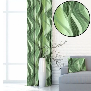 Metráž dekorační látka SOFT 391102-122 - Vlny zelené