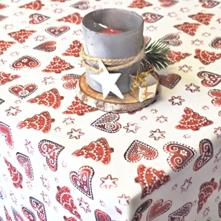 Vánoční ubrusy Perníky - smetanové