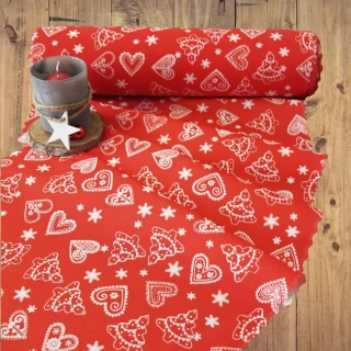 Vánoční běhoun v metráži Perníky - červené