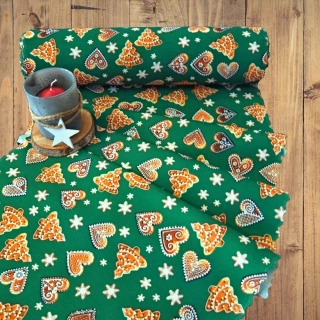 Vánoční běhoun v metráži Perníky - zelené