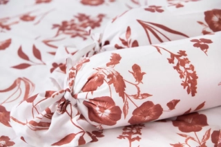 Flanelový povlak váleček FLORA terakota NEGATIV - 50/15