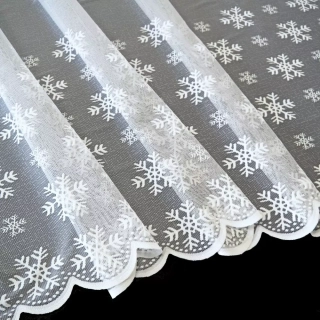 Kusová žakárová záclona Zimní čas - 160 x 200 cm