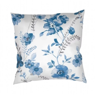 Povlak flanel Kvítí modré na bílém - 70x90 cm