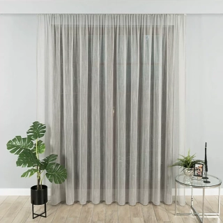 Batist záclona metráž Faustina šedá - výška 320cm