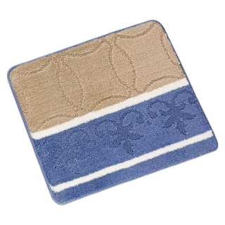 WC předložka bez výkroje 60x50 cm - béžovo-modré ornamenty