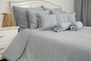 Mušelínové povlečení ŠEDÉ - 140x200 + 70x90