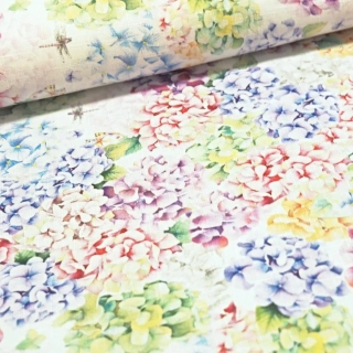 Teflonová látka Hortenzie