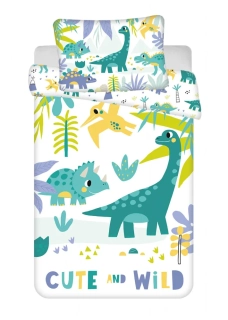 Povlečení bavlna do postýlky Dino Cute and Wild 100x135, 40x60 cm
