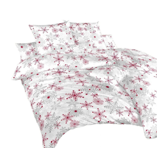 Povlečení krep Vločky šedé - 140/200 + 70/90