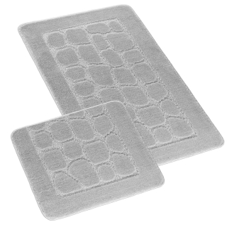 Koupelnové předložky BANY bez výkroje 60x100 + 60x50 cm - Dlažba sv. šedá