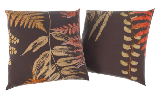 Saténové povlaky LUXURY COLLECTION Kapradí hnědé - 2x 40/40