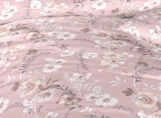 Metráž krep kvítí na pudrovém