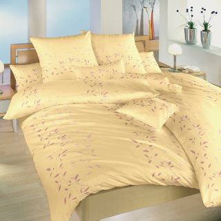 Povlečení flanel Mandevila pudrová na banánovém - 140x200 + 70x90 