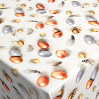 Velikonoční ubrusy a běhouny SOFT - Vajíčka stříbrná