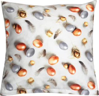 Velikonoční povlak na polštářek SOFT 40x40 - Vajíčka stříbrná