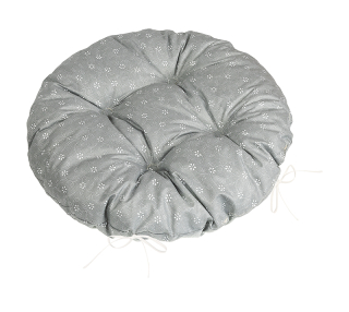 Sedák prošívaný Adéla 41/227 kulatý 40cm - pnoucí kvítek šedá