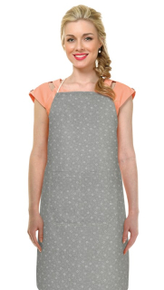 Kuchyňská zástěra Adéla - pnoucí kvítek šedá