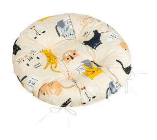 Sedák prošívaný Adéla kulatý 40cm - kočka