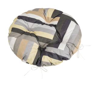 Sedák prošívaný Adéla kulatý 40cm - pruhy šedá