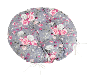 Sedák prošívaný Adéla kulatý 40cm - květy růže