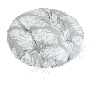 Sedák prošívaný Adéla kulatý 40cm - pírka šedá
