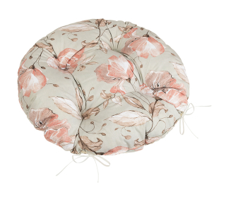 Sedák prošívaný Adéla kulatý 40cm - lilie losos