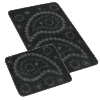 Koupelnové předložky BANY bez výkroje 60x100 + 60x50 cm - Kašmír antracitová