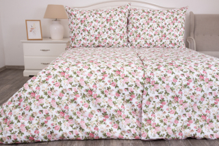 Bavlněné povlečení Renforcé RŮŽE RUSTIKÁL - 240/200 + 2ks 70/90