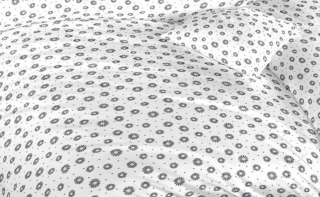 Metráž bavlna Anežka tmavě šedá na bílém