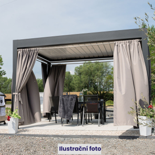 Voděodolný venkovní závěs Moana - šedo/béžový