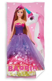 Osuška Barbie a Jednorožec 70x140 cm