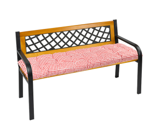 Sedák na lavici prošívaný KOSTIČKA ČERVENÁ - 120 x 40 x 6 cm