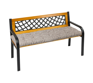 Sedák na lavici prošívaný KOSTIČKA HNĚDÁ - 150 x 40 x 6 cm