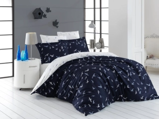 Saténové povlečení EXCLUSIVE LIBERTA BLUE - 140/200 + 70/90