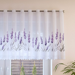 Vitrážová záclona LEVANDULE - výška 68cm