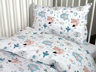 Dětské bavlněné povlečení do postýlky MINT - 90x135, 40x60 cm