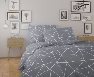 Bavlněné povlečení NORDIC COLLECTION GRID šedé - 140/200 + 70/90