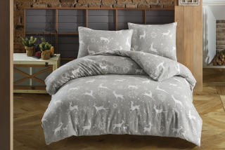 Flanelové povlečení ESCAMA grey -  140/200 + 70/90