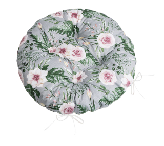 Sedák prošívaný Adéla kulatý 40cm - Růže