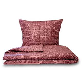 Bavlněné povlečení TOKYO vínové - 140x200, 70x90 cm